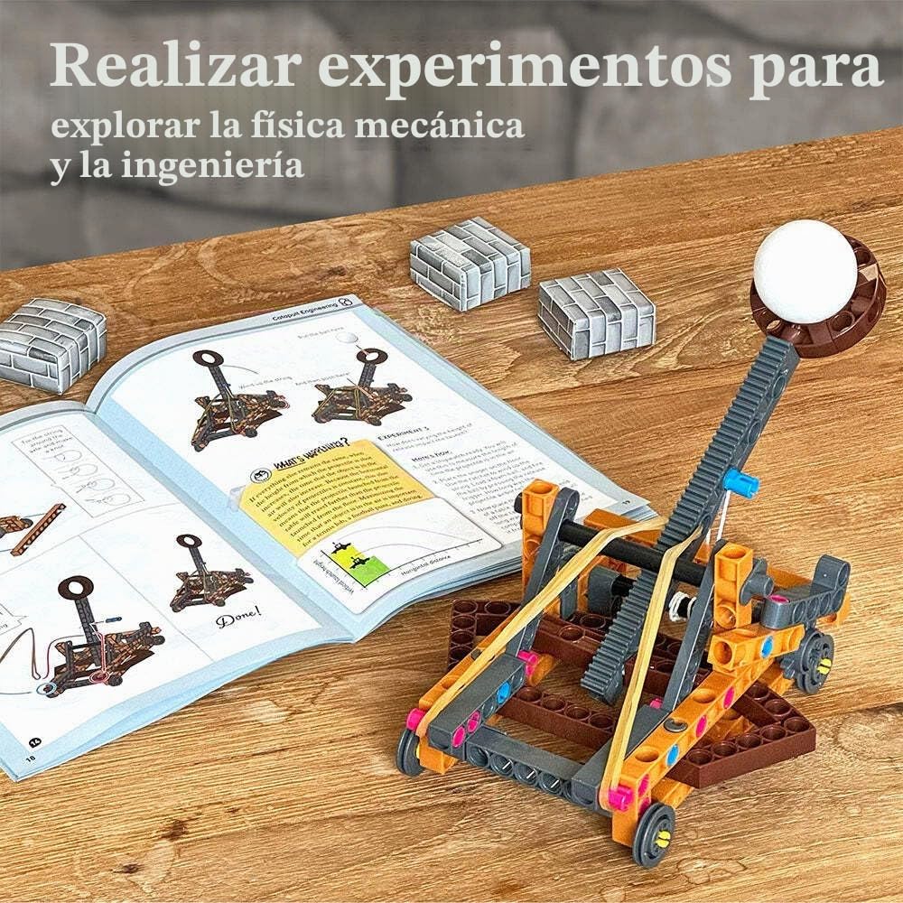 Thames & Kosmos Catapult Engineering Stem Maker Kit, construye 6 Modelos de máquinas Medievales únicas, explora la física mecánica, Incluye Bolas de Espuma seguras y proyectiles de Punta Suave,