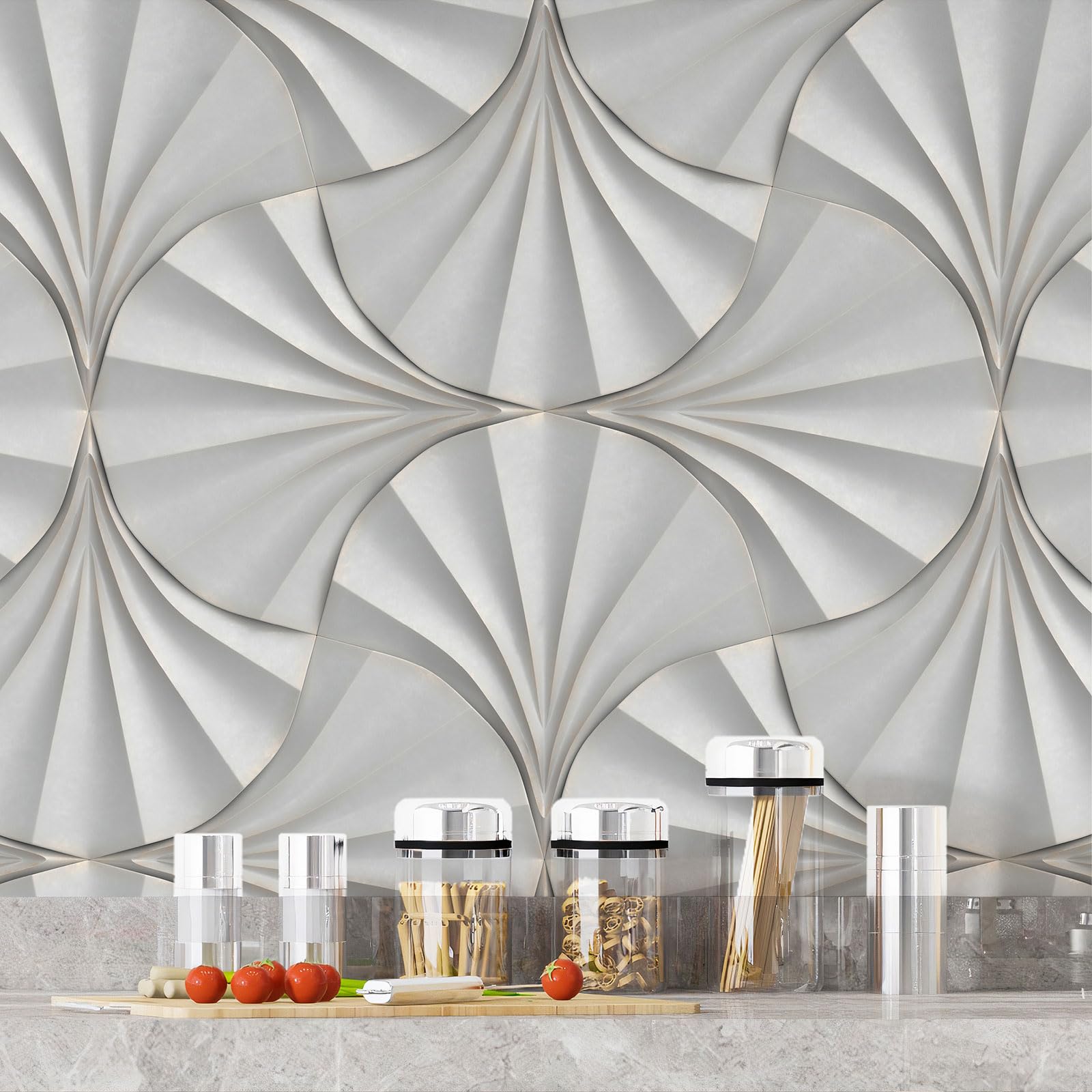Lumalea Adesivo da cucina Design 3617689948911 – Adesivo + protezione lucida, 90 x 180 cm