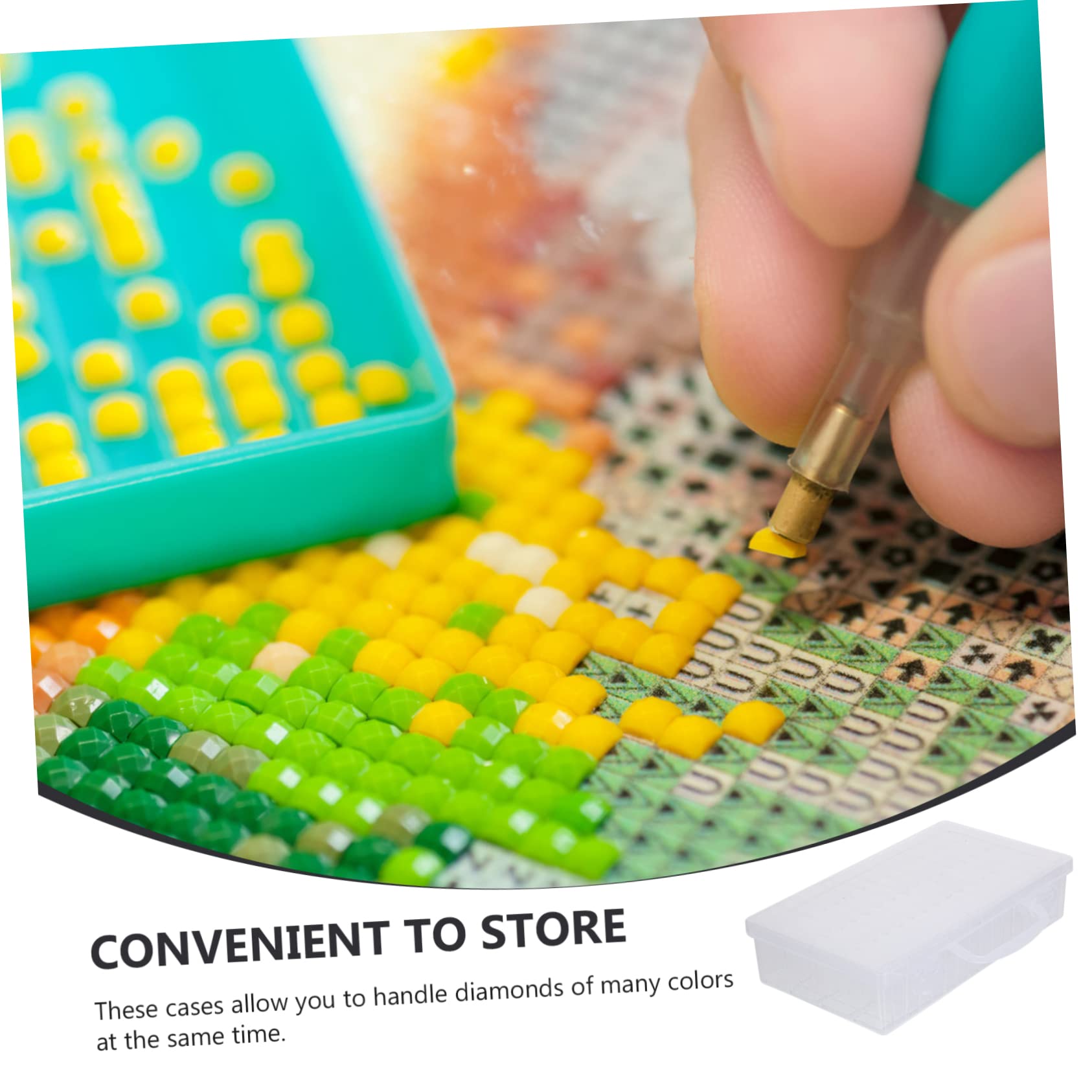 Artibetter 2 Set Scatola con Scomparti Trasparente per e Articoli Nail Art Organizer Portaoggetti con Etichette per Perline Gioielli e Ricamo Contenitore Stoccaggio Multifunzionale per Hobby