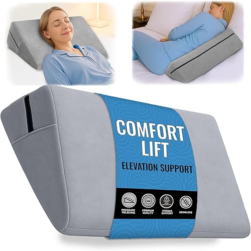 sokoro Almohada de cuña de cama para apnea del sueño, alivio de los ronquidos por reflujo ácido GERD, almohada para dormir de lado durante el