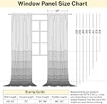 Natural Curtains Panels for Back Tab Semi Sheer 2-Pack 50 x 84 in | Off-white Linen Textured Drapes Rod Pocket, Flax Curtains for Farmhouse/Bedroom/Living Room/Window
