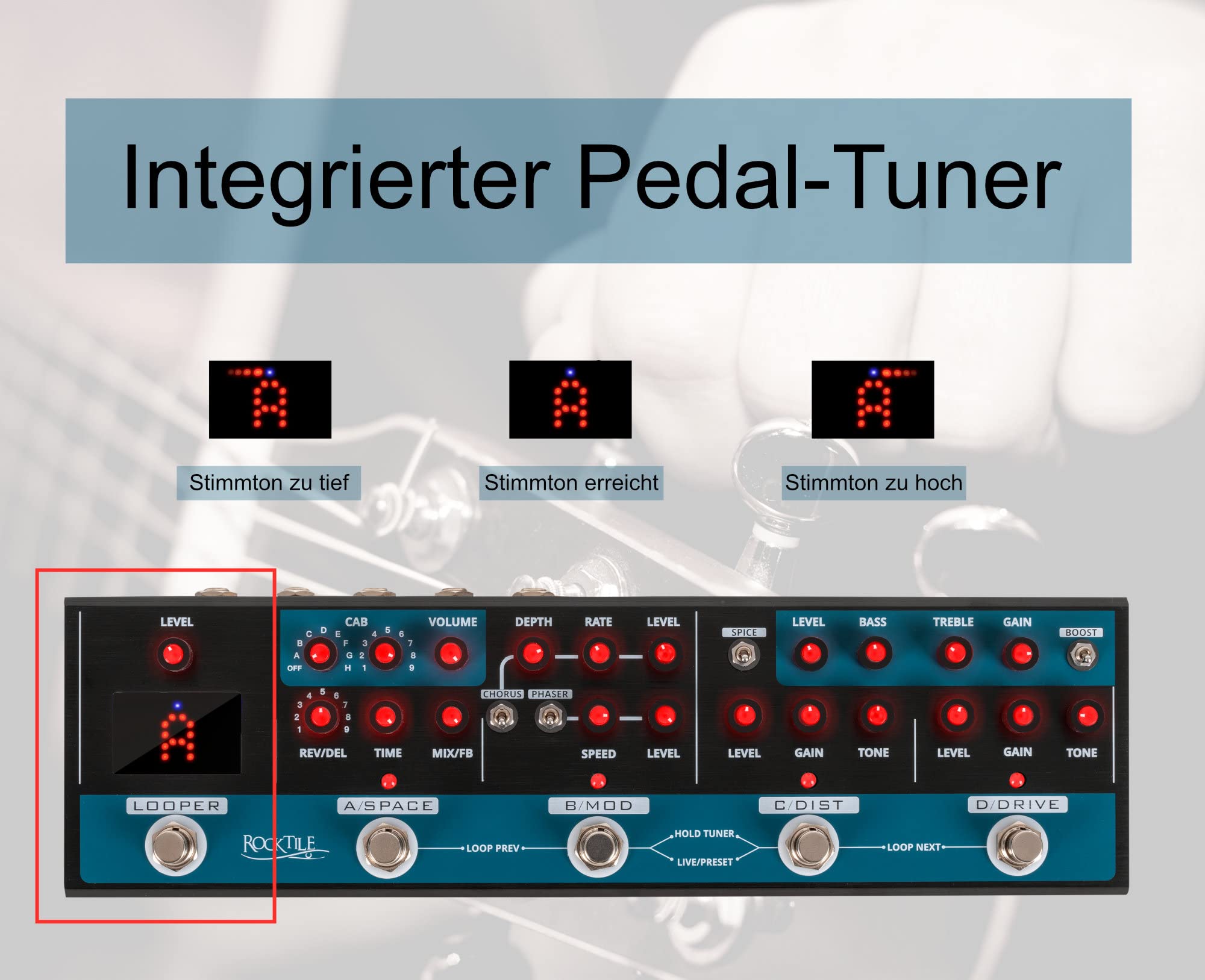 Rocktile MRC-90-LOOP Board multi effetto per chitarra