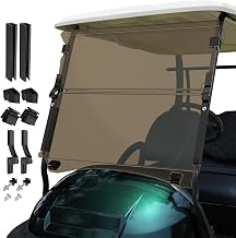 Club Car Precedent Windshield,Golf Cart Windshield for Precedent/Tempo/Onward (2004-Up)– Heavy Duty Hinges, Foldable, Anti-UV & Impact Resistant, 5MM Thick PC Material, 37.6"W X 33.2"H (tinted)