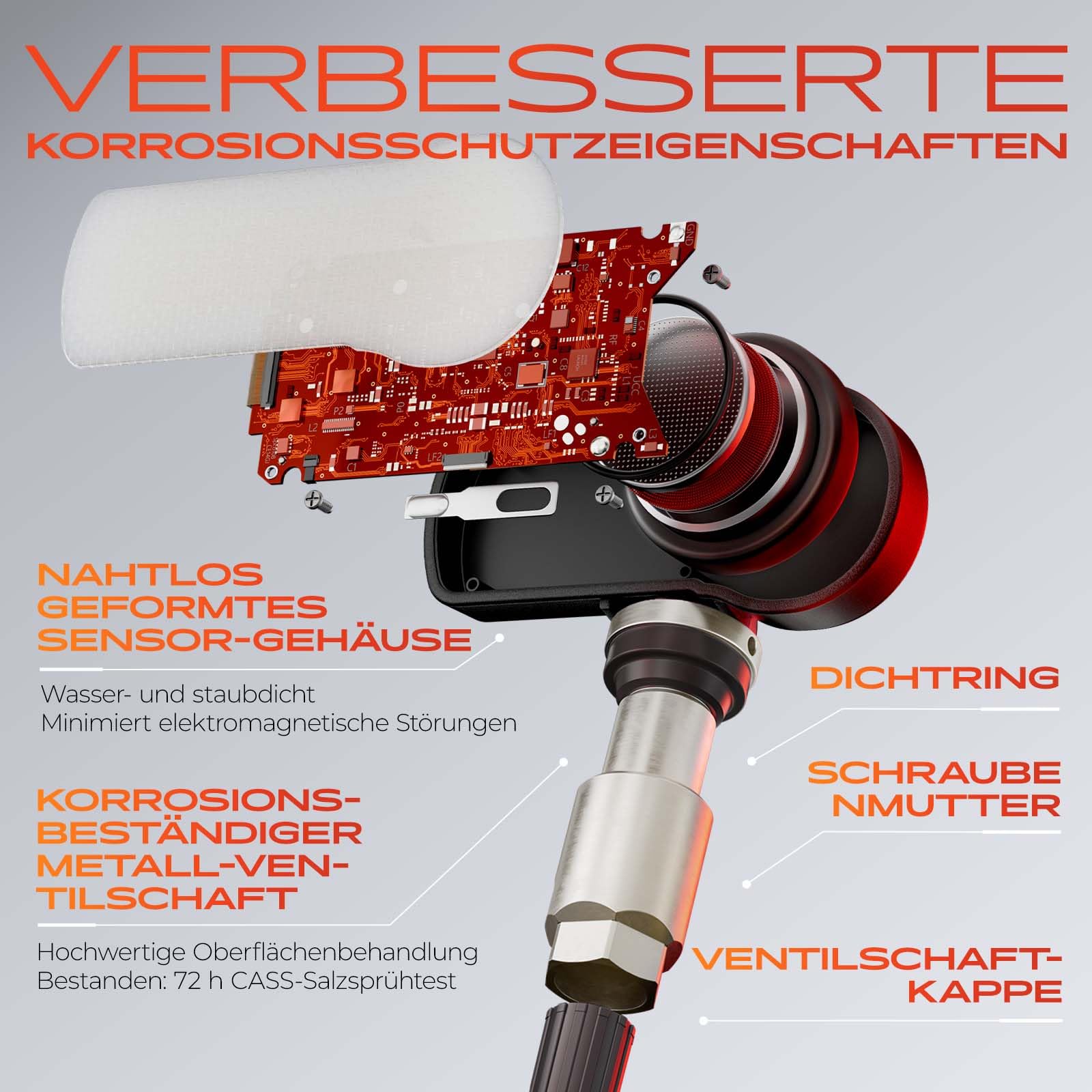 Frankberg 4x Reifendrucksensor TPMS Sensor vorprogrammiert 4260748020
