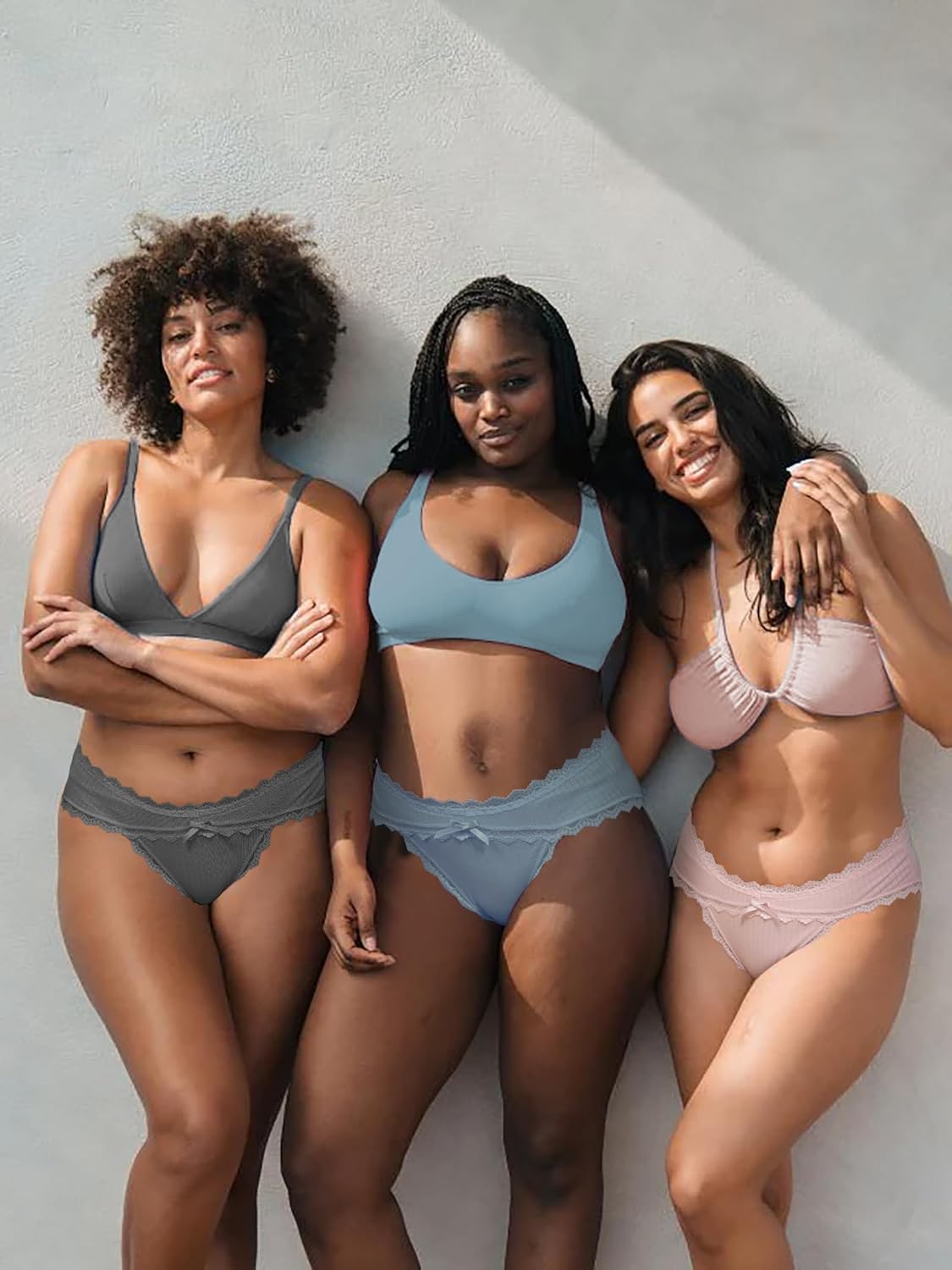 LEVAO Womens Underwear Cotton Cheeky Bikini Panties for Women Lace Stretch Hipster Ladies Briefs Multipack S-XXL - Image 7