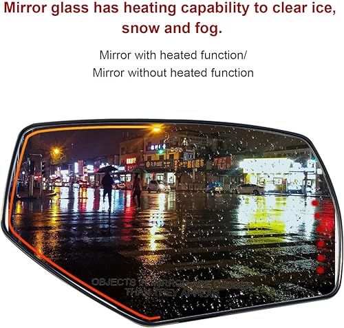 Miniatura 6 de Espejo lateral derecho de repuesto para Chevy Silverado 1500 2500HD 3500HD 2014-2017, GMC Sierra 1500 2500 3500 2015-2017 - Con soporte trasero y