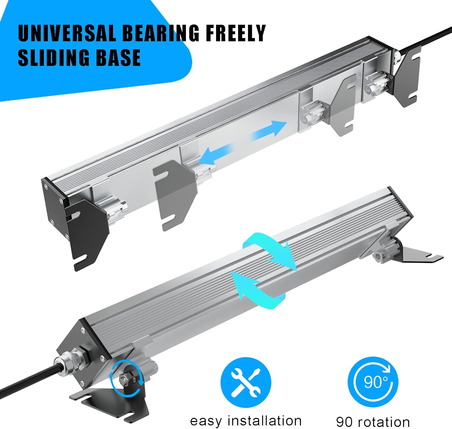 LED Work Light, 2500 Lumens Garage, 6500K (Super Bright White) IP67 Explosion Proof LED Light for Machine Shop Garage Ceiling and CNC Milling Machines etc. (No Plug)