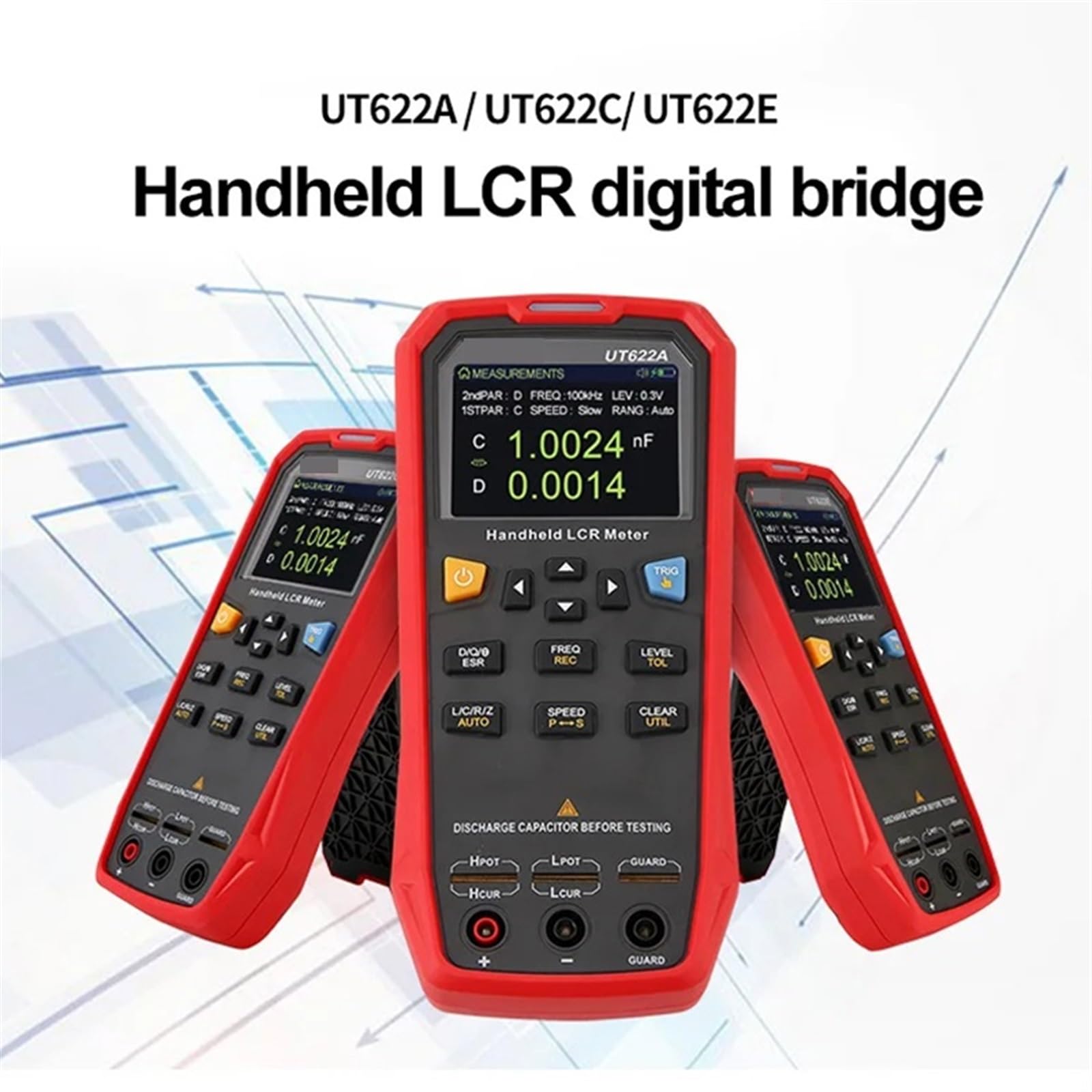 Multimetr cyfrowy, UT622A UT622C UT622E Multimetr Miernik LCR UT622 Mostek cyfrowy Kondensator Indukcyjność Pojemność Rezystancja Multi Tester Wszechstronne możliwości pomiarowe(UT622A)