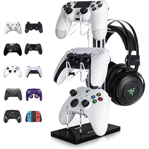 OAPRIRE Acrylic Game Controller Stand for Desk, 3 Tier, Stabilized Base