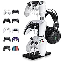 Vista 12 de OAPRIRE Headset and Controller Stand, Space-Saving 2 Tier Game Controller Holder, Acrylic Controller and Headset Stand for Desktop, Universal Design