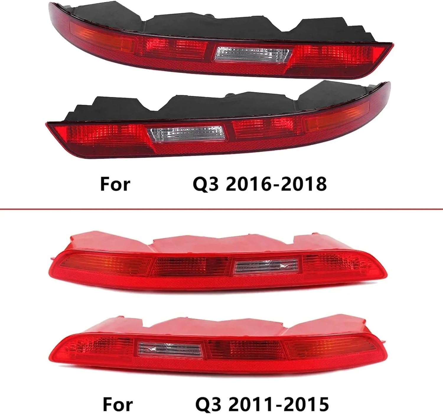 for Audi, Q3 2011-2015 Q3 2016-2018 Car Rear Bumper Brake Light Tail Warming Turn Signal Reflector Lamp 8U0945095B 8UD945096 3rd Brake Lamp