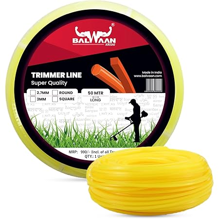 FASTRIM 3mm (0.12 inch) 50 metre Round/White/Grass Cutter/Nylon Trimmer ...