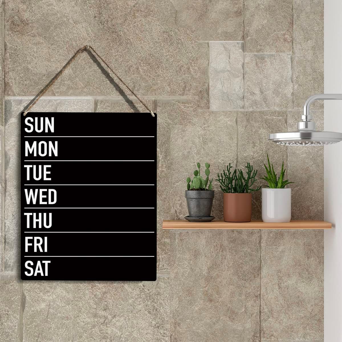 YCYD menu board for kitchen, Sun Mon Tue Wed Thu Fri Sat Wood Sign Rustic Menu Chalkboard Wooden Hanging Plaque for Home Dining Room Wall Art Decoration 8 x 10 Inches Present image 5