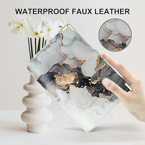 Miniatura 50 de Carpeta A5 recargable de piel sintética con 6 anillas, cubierta para cuaderno pequeño para papel de relleno A5, cubierta de planificador personal