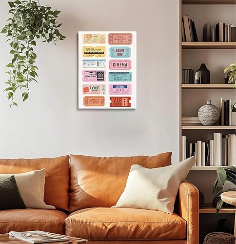 Miniatura 4 de Impresión de boletos retro, divertido póster estético de collage preppy, póster de entrada de película de moda, decoración de apartamento de