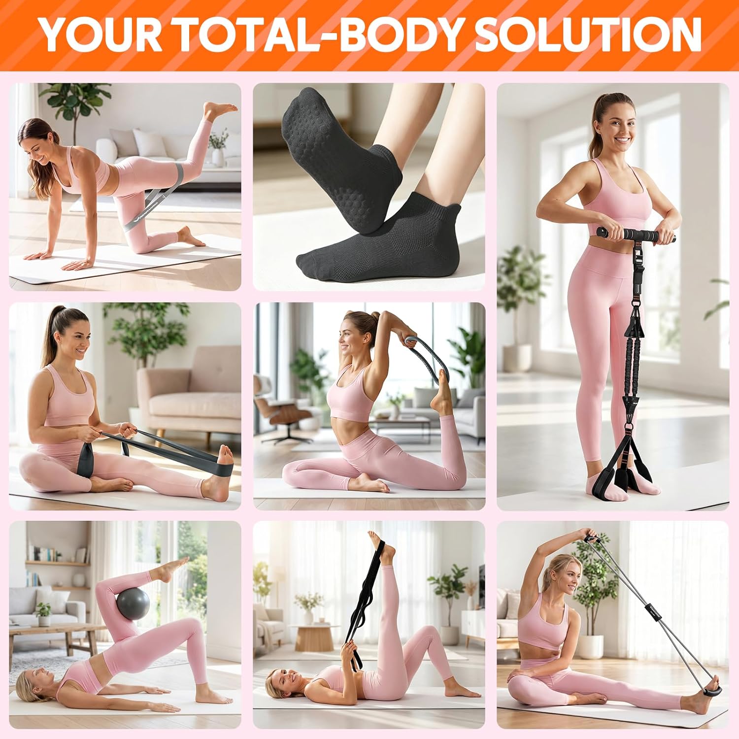 Upgraded Durable Pedal Resistance Band Set with Handle,Exercise Equipment