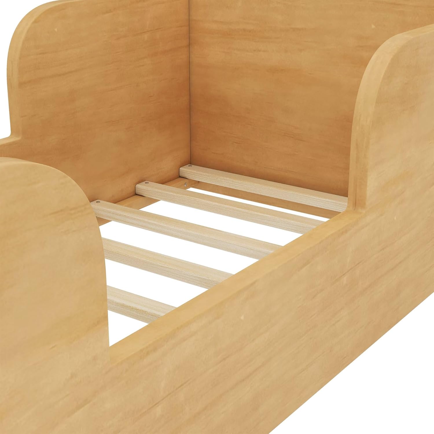 Floor Bed Frame, Suitable for Ages 3-6, Easy to Assemble, Bear Shape Bed, Suitable for Bedroom, Living Room, Natural