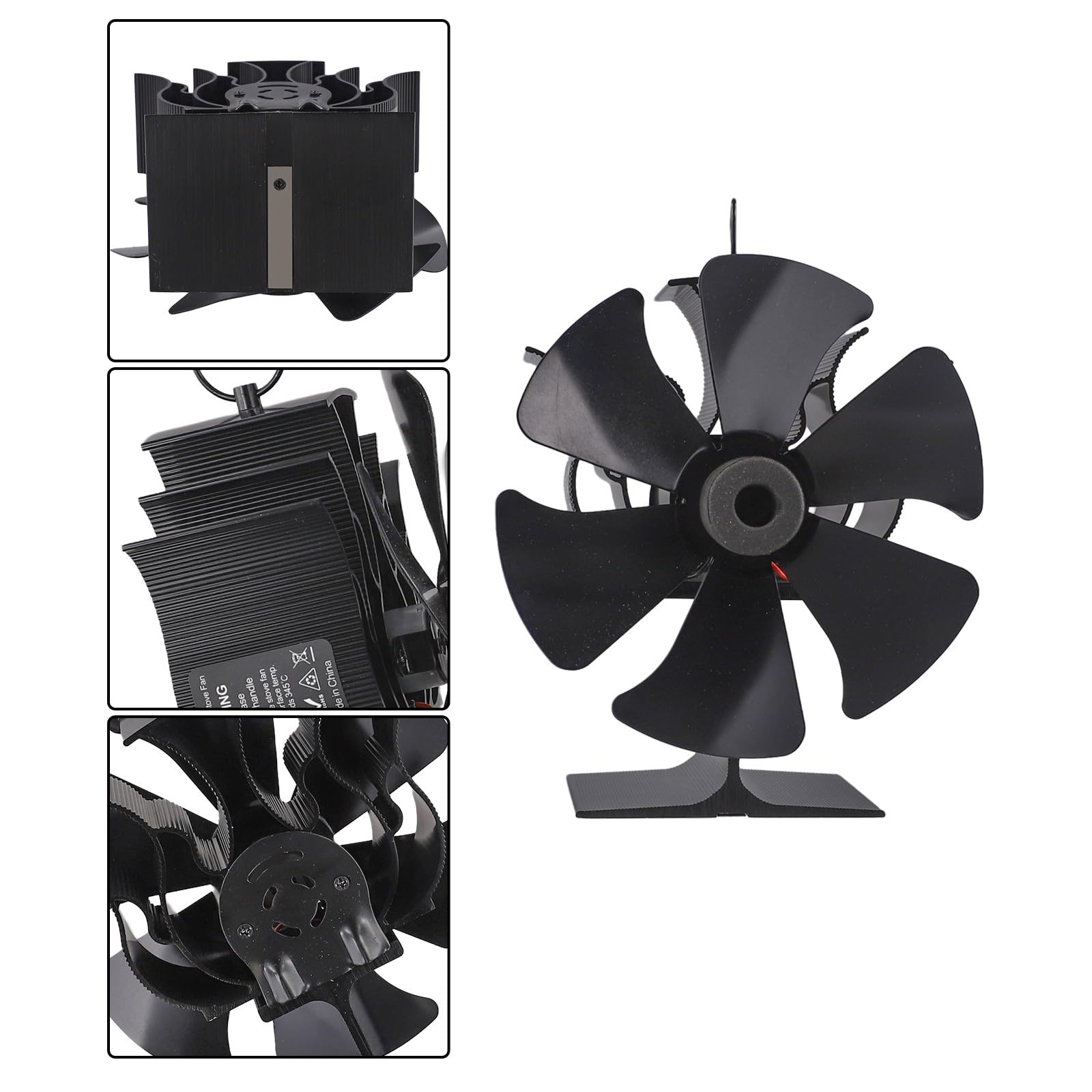 Ventola termoelettrica a 6 pale per camino, circolazione del calore efficiente, funzionamento silenzioso 1300 giri/min, da 50 a 350