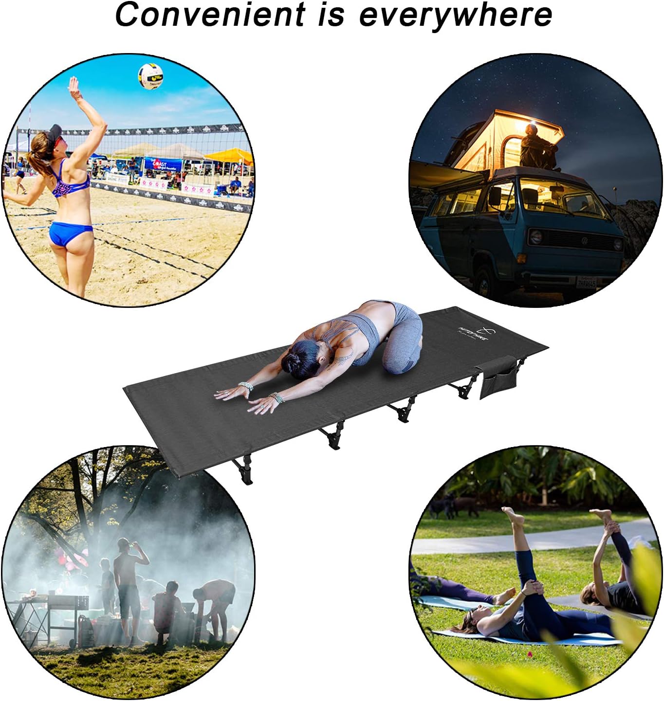 HITORHIKE Camping Cot Compact Folding Cot Bed for Outdoor Backpacking Camping Cot Bed (Black) : Sports & Outdoors