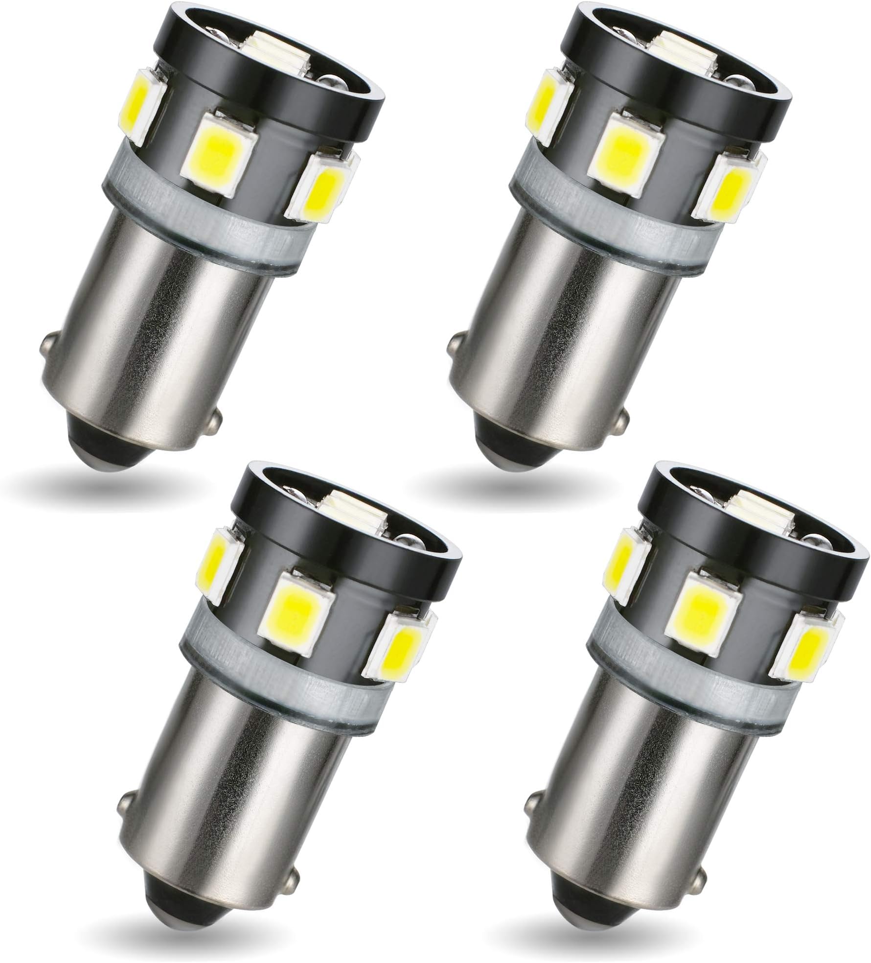 BA9S LED Bulbs 9SMD Super Bright Ba9 T4W 434 Wedge Replacement Bulb 12V for Car LED Indicators Festoon Interior Dome Map Door Lights Number Plate Light on RV Camper Trailer 6500K White 4PCS