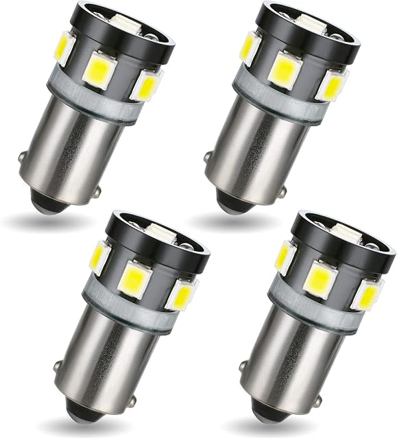 AGLINT Ba9s LED Bulbs 9SMD Super Bright Ba9 T4W 434 Wedge Replacement Bulb for Car Indicators Bulb Interior Dome Map Boot Door Lights 6500K White 4PCS