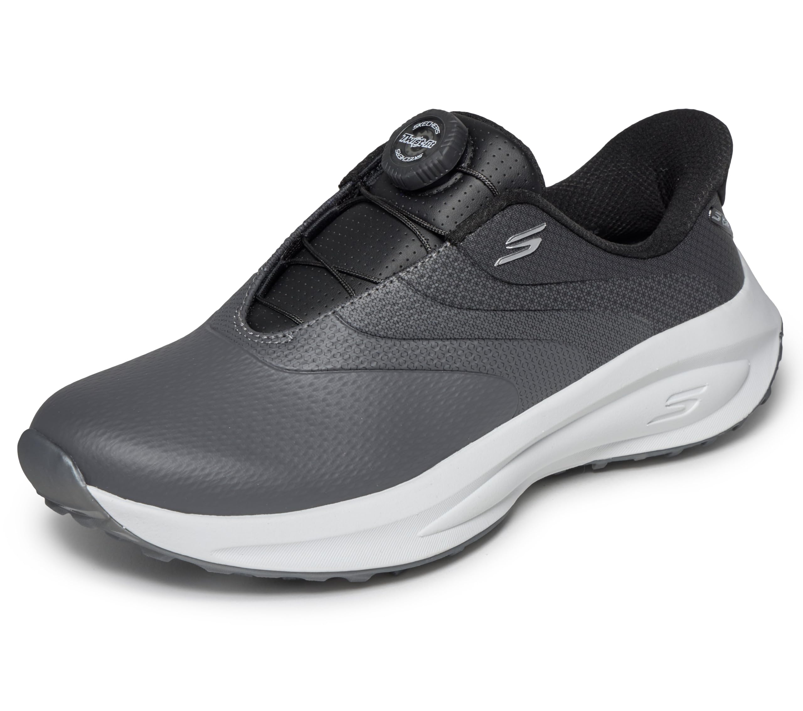 Skechers Women's Go Golf Synthetic Upper Dial Closure Spike Less Golf Shoes Slip-in Trainers, Black Twist Fit, 5 UK