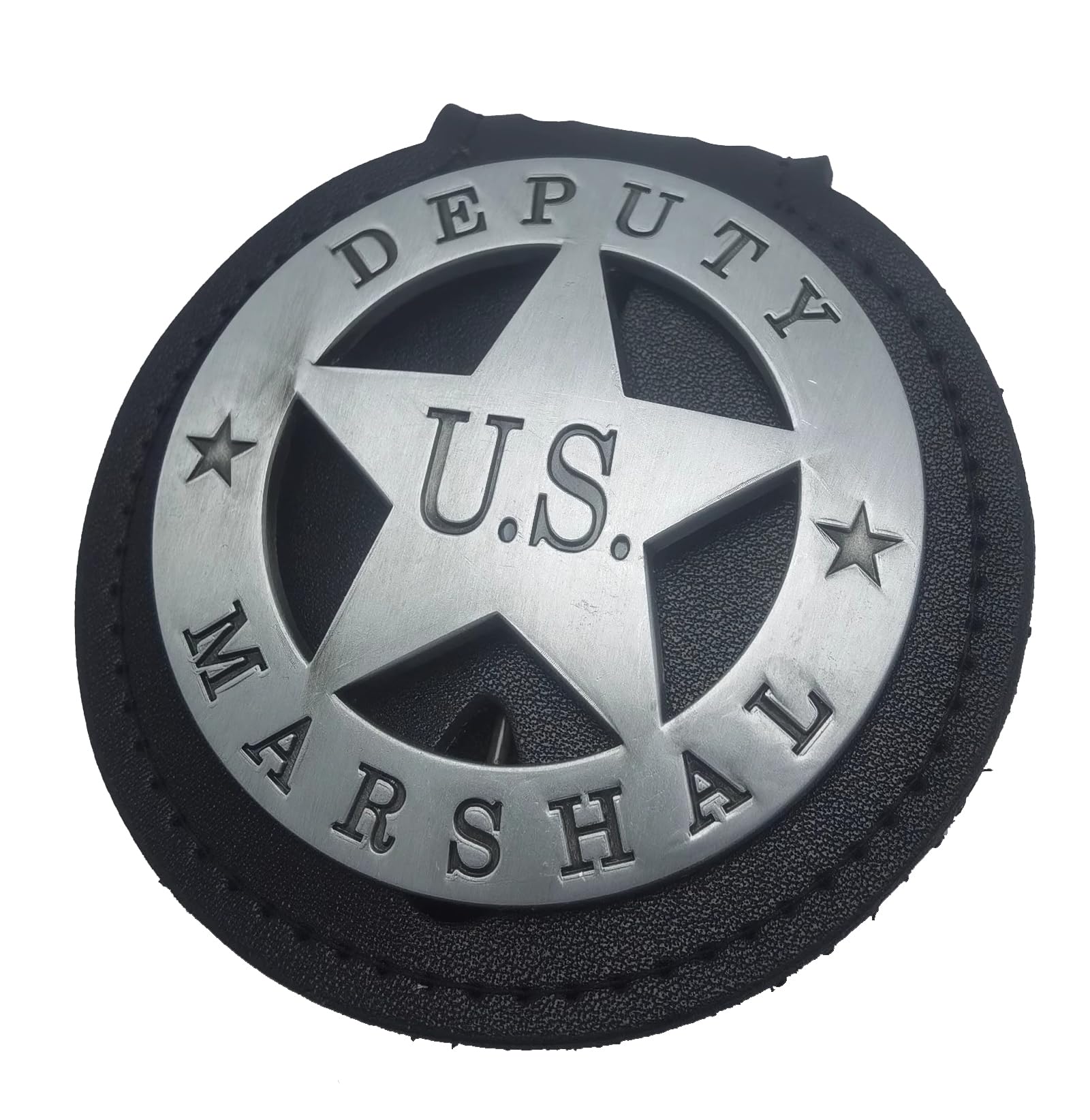 DOGOZ Badge De Maréchal Adjoint des États-Unis avec Étui en Cuir Incrusté, Accessoire De Décoration De Costume