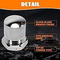 Vista 5 de 3 piezas de tornillo de asiento trasero moleteado de acero inoxidable con tuerca de montaje de asiento solo rosca de 1/4"-20 Patrón de calavera