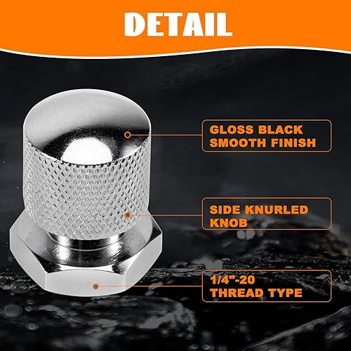 Miniatura 5 de Tornillo de perno de asiento trasero de acero inoxidable moleteado con tuerca de montaje de asiento individual de 14 "-20 roscas patrón de cráneo