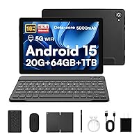 Laptok Tablet, Android 15 Tablet 10 Pollici Con Tastiera