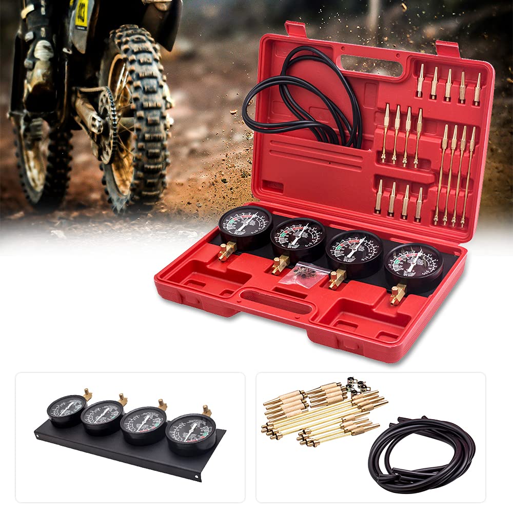 maXpeedingrods Motorrad 4 Vergaser Synchrontester 4 Synchronuhren Synchrontestgerät einstellen