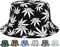 Vista 5 de INOGIH Sombrero reversible de pescador plegable de marihuana y cannabis