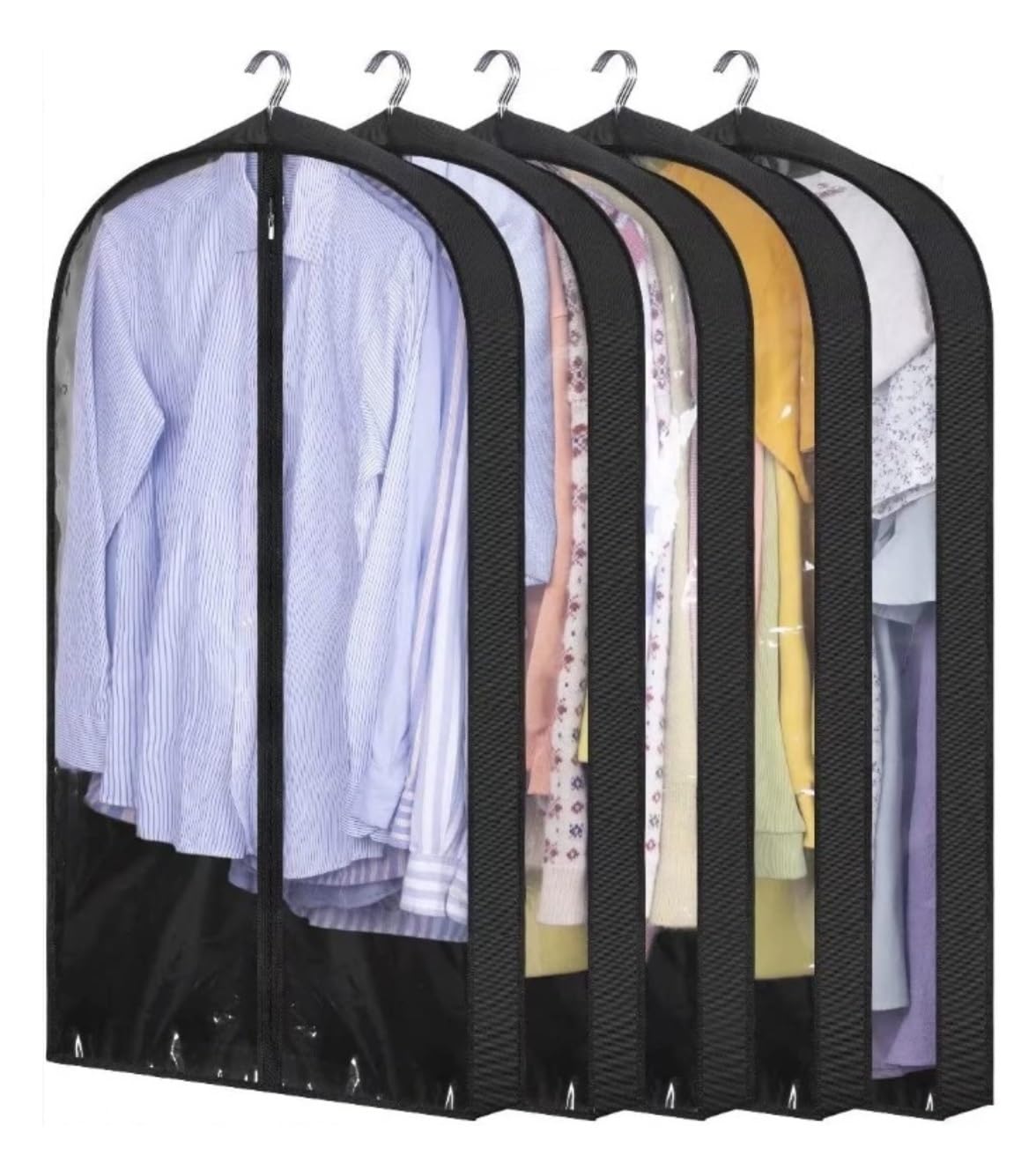 Coat Garment Bags Suit Cover 3 Pack 40" Garment Bags 4" Gusseted Suit Bag For Hanging Travel Clothes Storage Clothes Protectors(Black)