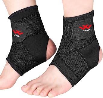 Vinaco Ankle Brace, 2 Pack Ankle Support for Sprained Ankle, Men & Women | Breathable Neoprene, 360 Compression Ankle Support with Adjustable Wrap, Strong Stabilize Ligaments For Sports & Recovery