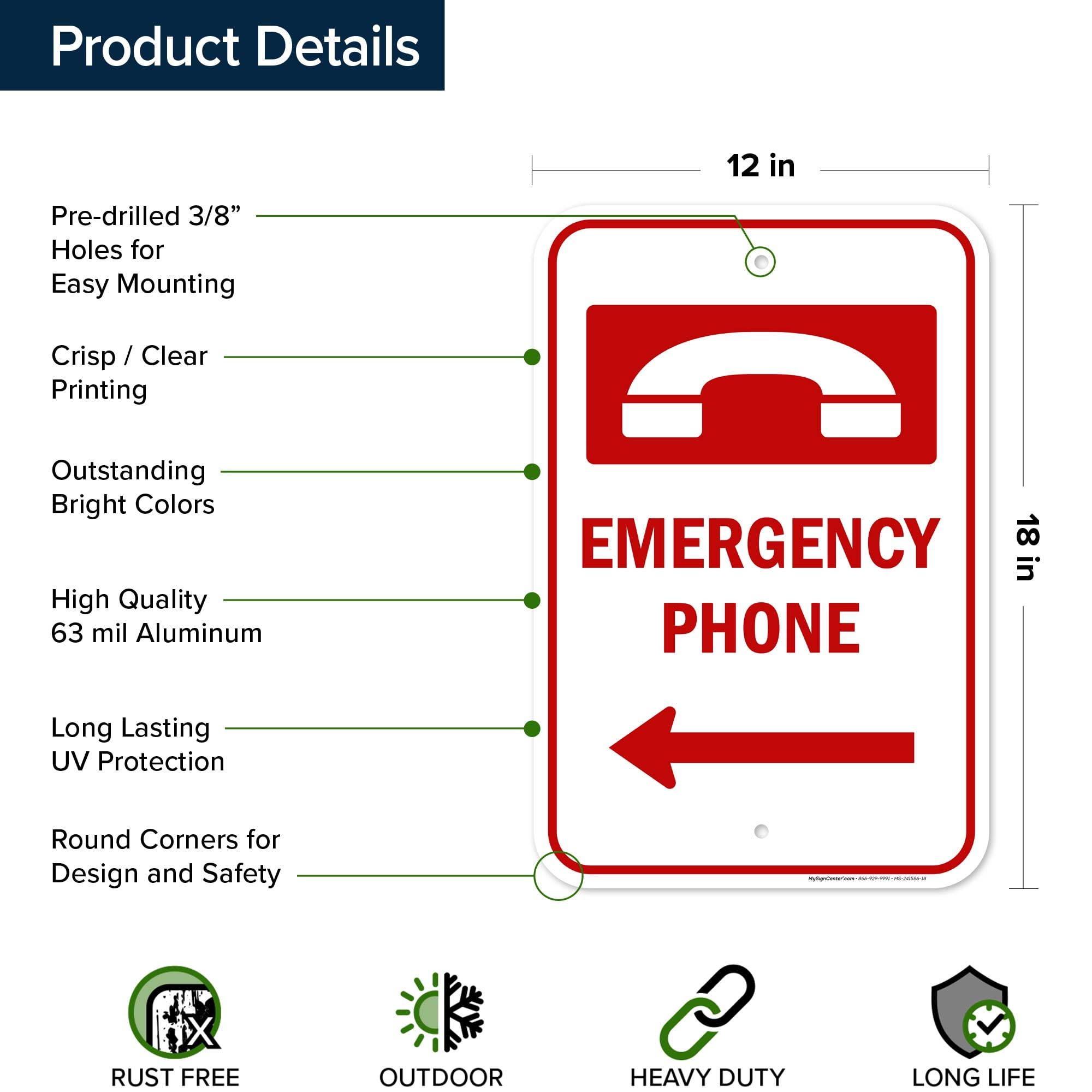 Emergency Dial 911 Sign Pool Emergency Telephone Sign - 24x30 Inch ...