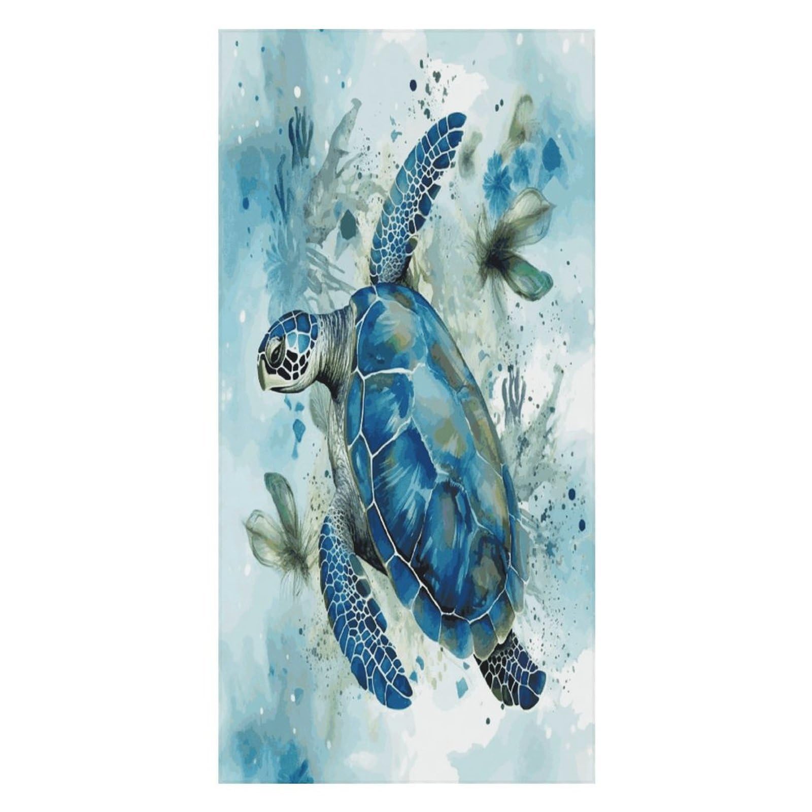 FekiLoot Sea Turtle-Blue Beach Towel Oversized Bath Towel Ultra Soft Pool Towel Cozy Swim Towel Silky Lounge Towel Quick Dry Travel Towel Gentle Absorbent Towel for Adults Women Men