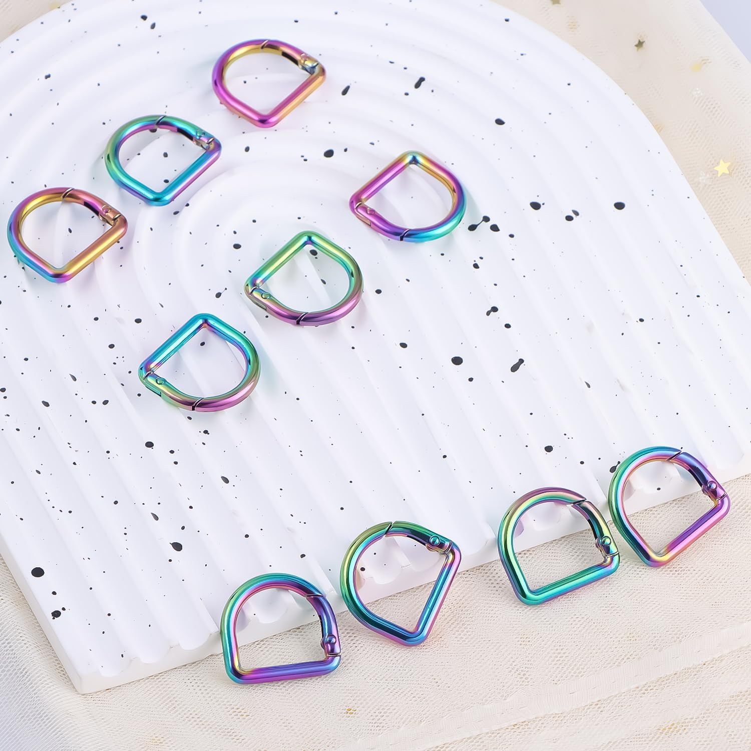 10pcs Metal D Ring Spring Key Hooks Keyring Clip for Keychain Buckle, Backpacks Handbag Purse Hardware, DIY Crafts image 5