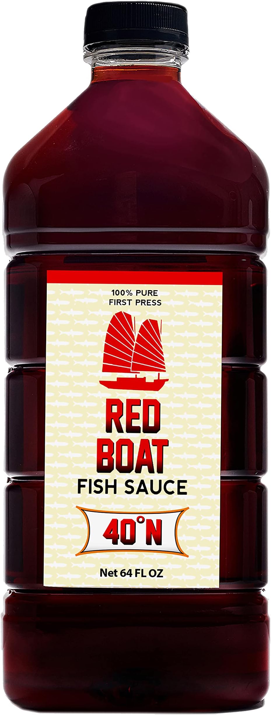 Fish Sauce | Premium 40°N fish sauce sustainably made with just two ingredients in Vietnam | Keto, Paleo, & Whole 30 friendly | Gluten and sugar free with no preservatives | 64fl oz. bottle