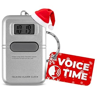 Talking Alarm Clock Keychain – Easy to Use Talking Watch for Blind and Elderly with LCD Display, Built-in Alarm, Compact & Portable – Voice Announcement Feature, Clear Sound | Gifts for Blind People