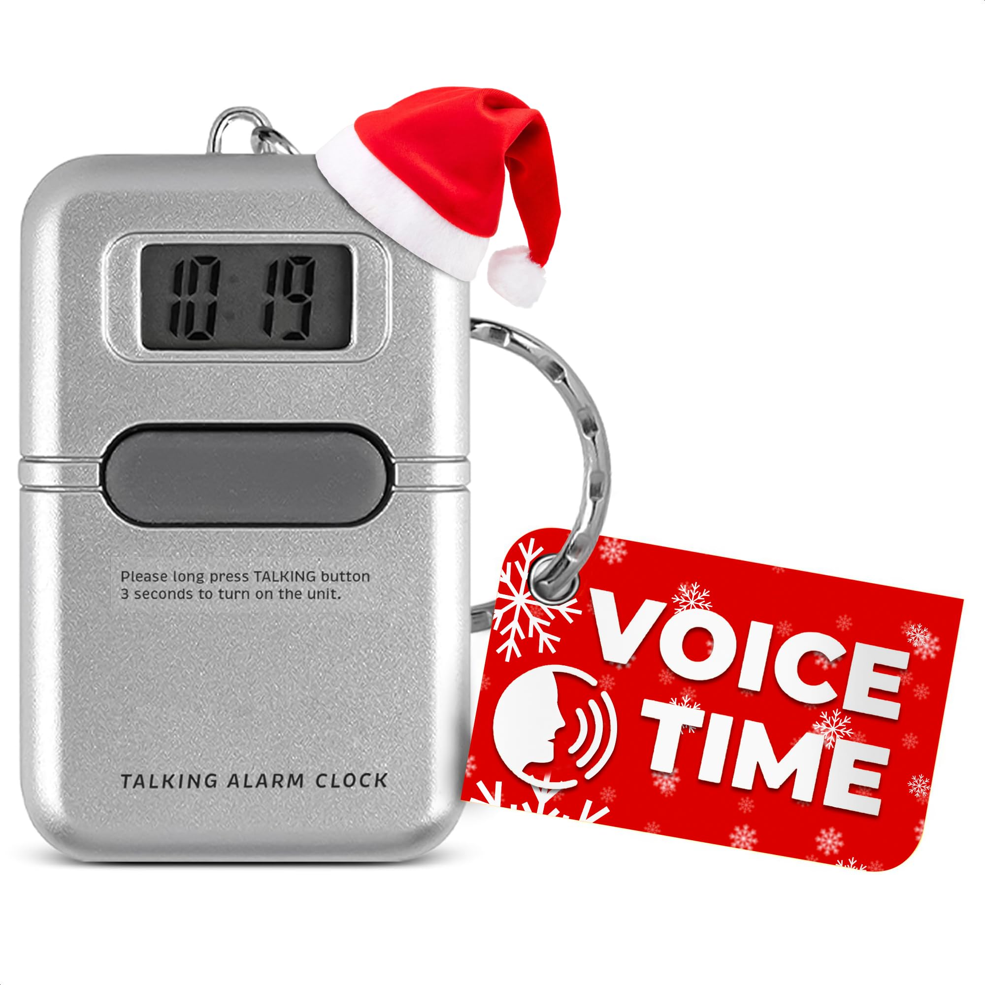 NADOBA Talking Watches for The Blind – Easy to Use Talking Clock for Blind Elderly with LCD Display, Built-in Alarm, Compact & Portable Design, Keychain with Voice Announcement, Good Volume