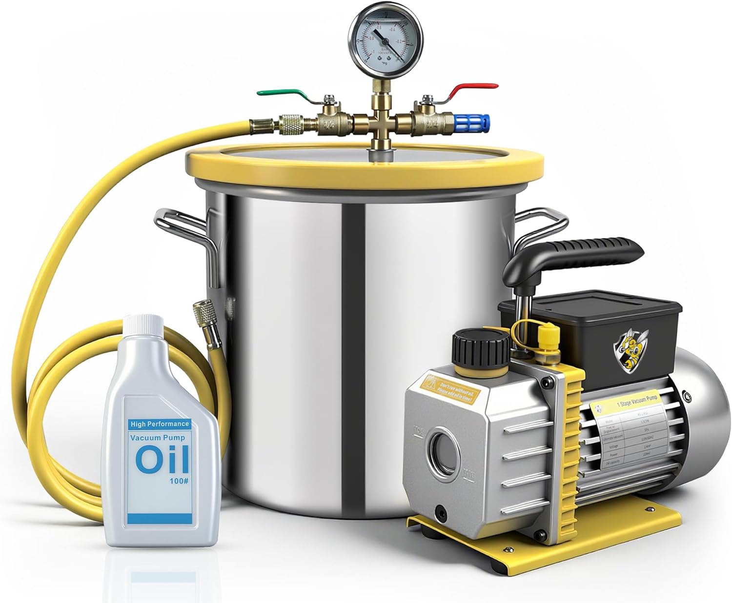 Cámara de Vacío 3 Galones con Bomba, Kit de Degasificación