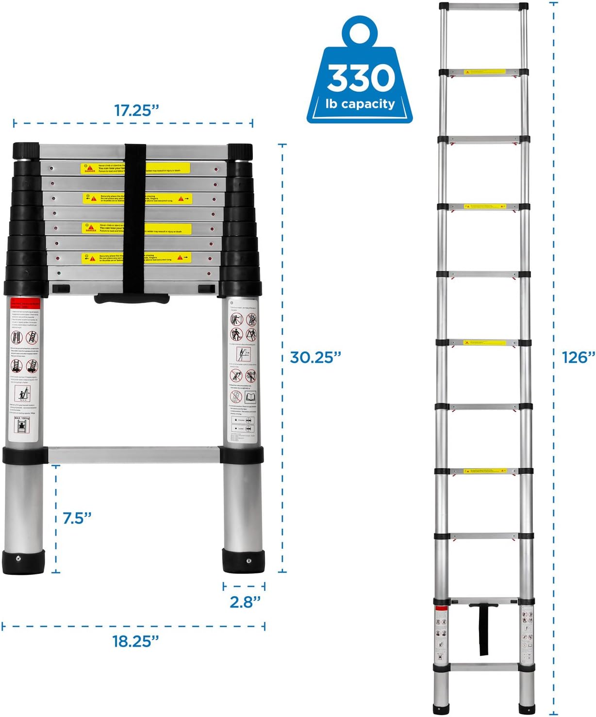 Bеѕt Cуbеr Mоndау 🔥 Work-It! Extension Ladder 10.5 Ft - Aluminum Collapsible Telescoping Ladder with Soft Close Spring Function, EN131 Certified 330 Lbs Capacity