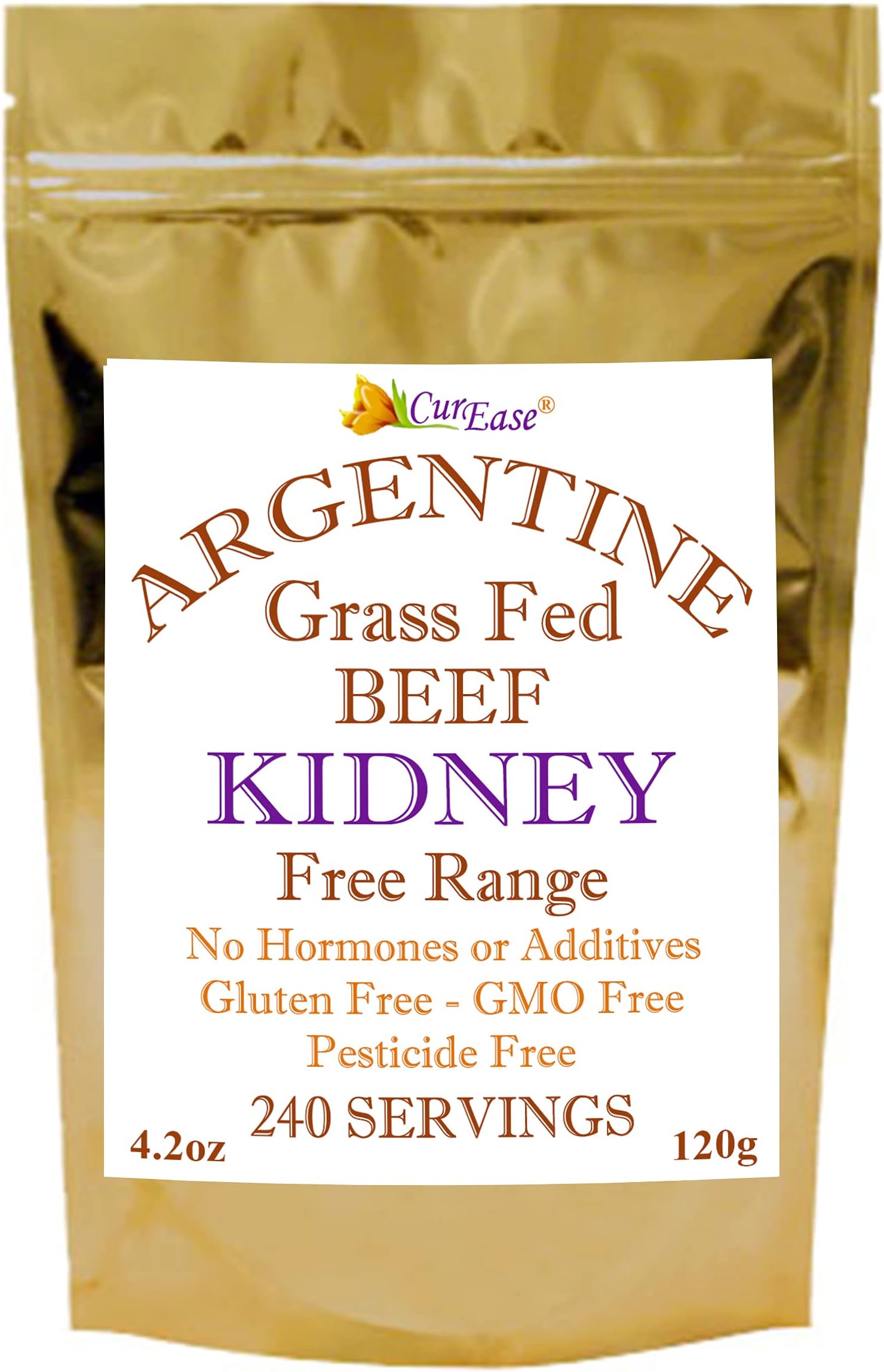 Argentine Beef Kidney Powder Grass Fed & Finished 4.2 Ounces 240 Servings