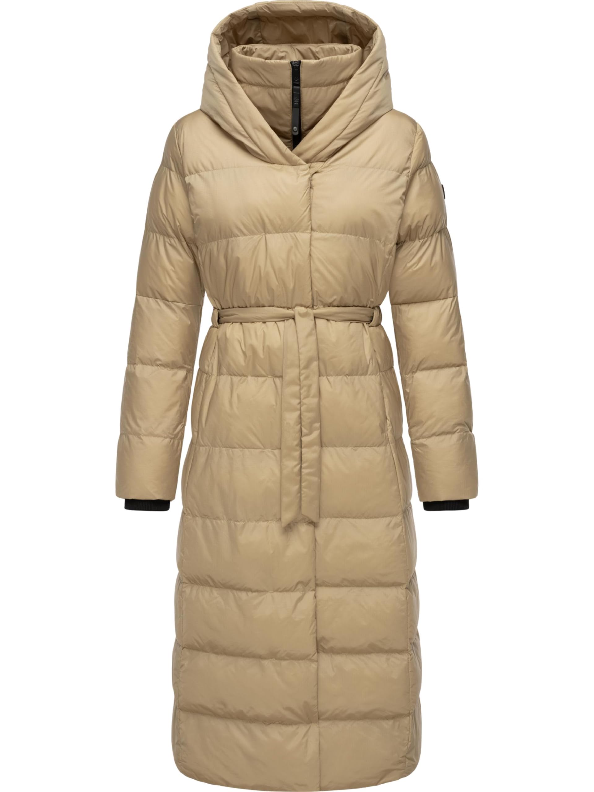Ragwear Niara Women's Winter Coat Warm Quilted Coat Long with Hood YOUMODO XS-3XL, taupe, S