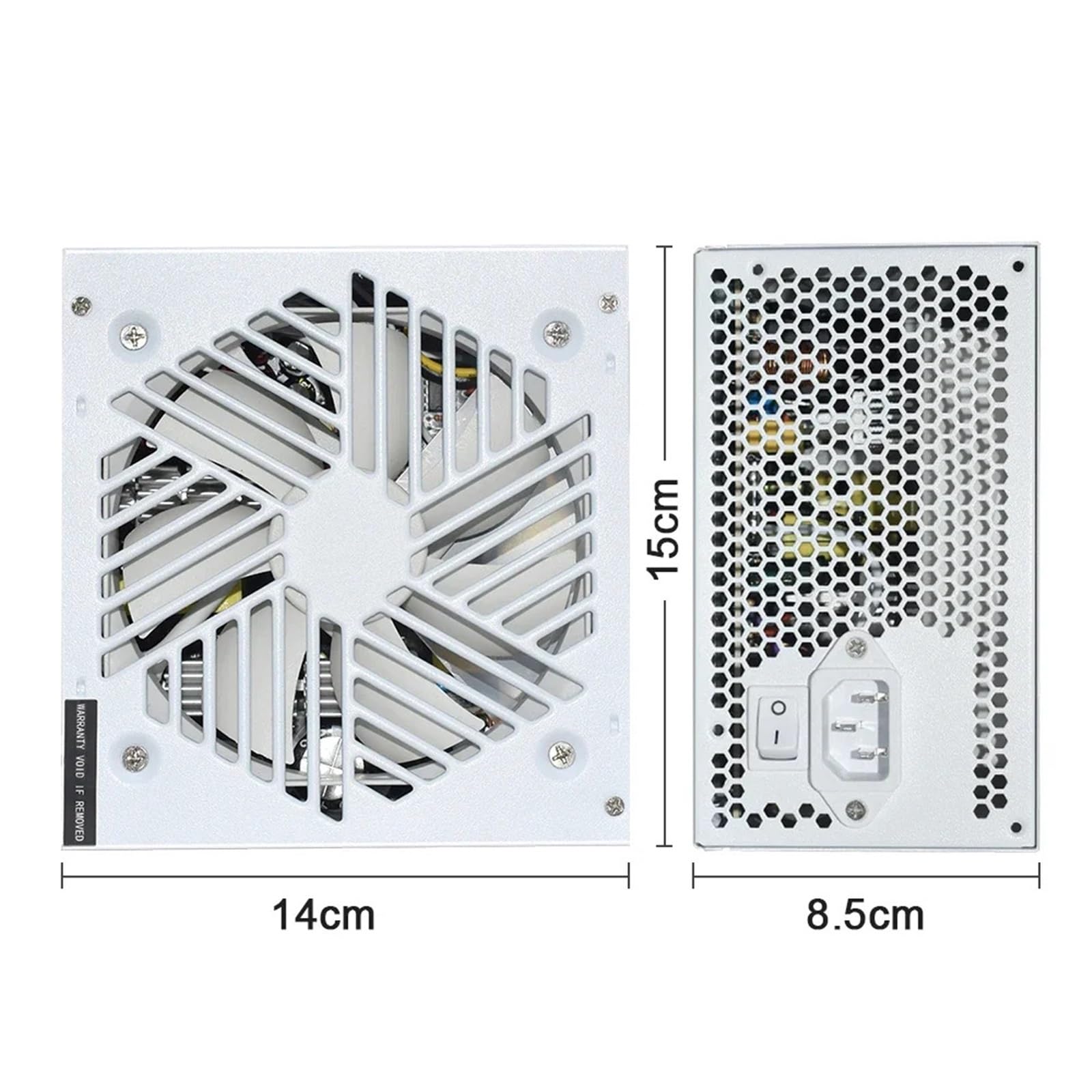 110-230V PSU 20+4Pin +12V Salida ATX 650W E-Sports Videojuego Computadora Fuente de alimentación Blanca Ventilador de refrigeración de bajo Ruido