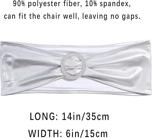 Miniatura 3 de Bandas elásticas de elastano para silla, 30 unidades, lazos con hebilla deslizante, decoración de banquete de recepción de bodas, fiestas,