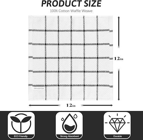 Miniatura 2 de Nialnant Trapos de limpieza de cocina de rizo de algodón 100%, paños suaves y absorbentes para lavar platos, toallas de cocina de secado rápido, 12