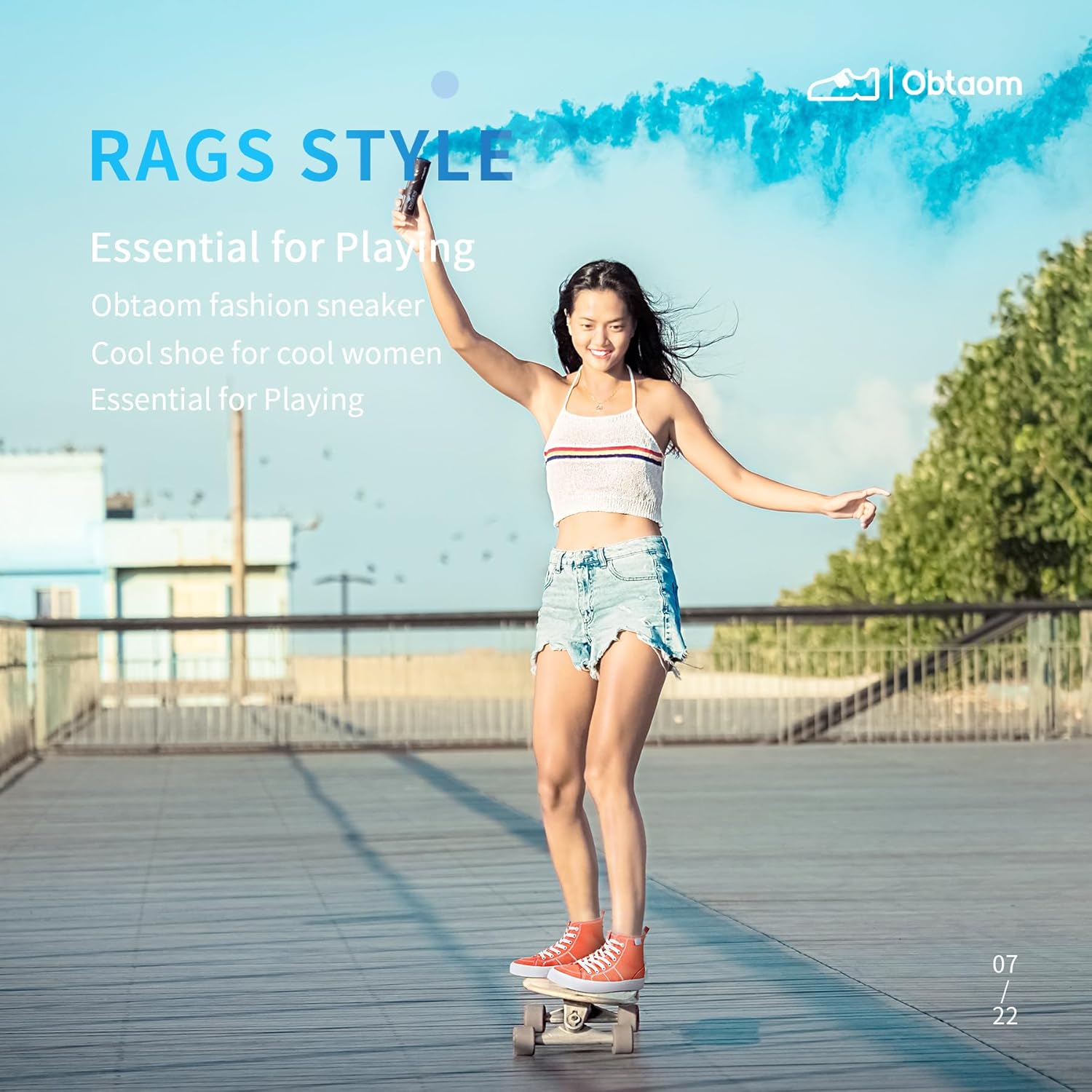 Obtaom Womens/Mens high top Canvas Shoes Play mid Calf Fashion Sneaker Casual lace up hi top Washed Canvas Shoes - Image 5