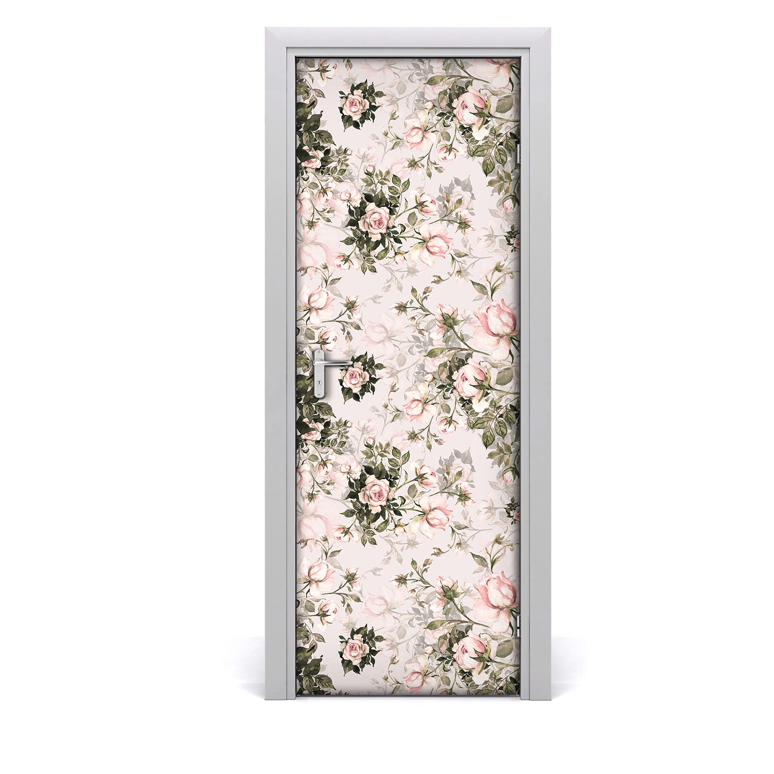 Décoration étiquette Magic-Stick imperméable avec motif roses floral pastel