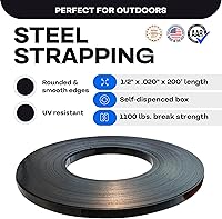 Vista 2 de IDL Packaging Bobina de fleje de acero de 1/2 "x 0.020" x 200 pies (resistencia a la rotura de 1100 libras) en caja de tablero autodispensada